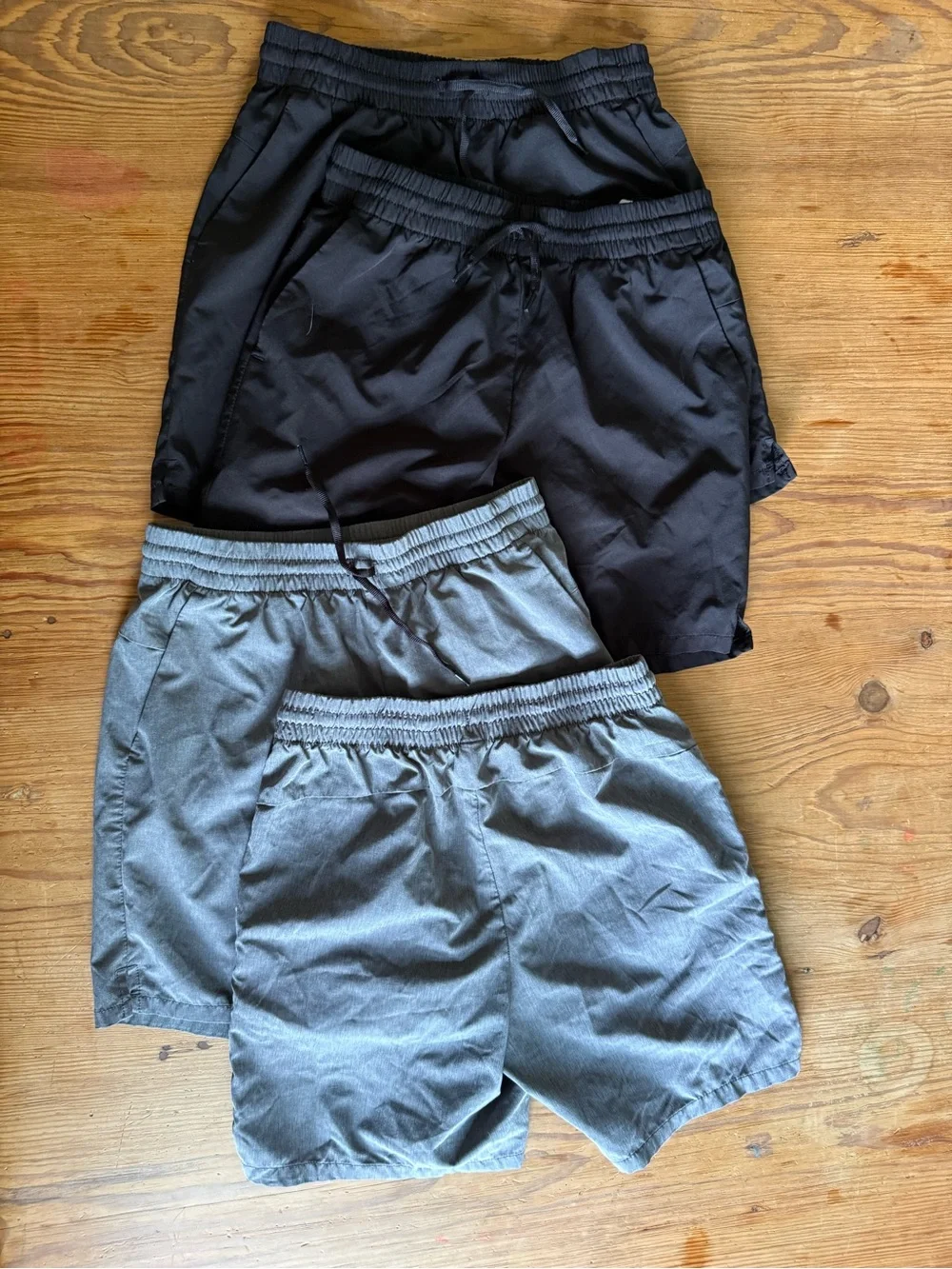 Old Navy Boys Stretchtech Elastic-Waist Casual Shorts - Black and Gray